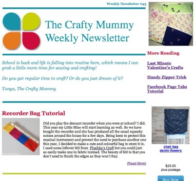 The Crafty Mummy Weekly News