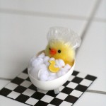 chick in egg bath