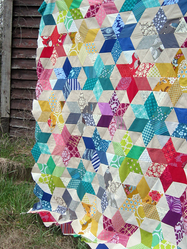 starbright quilt stitched in color