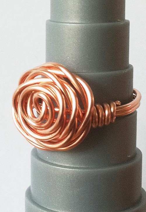 twisted wire rose ring