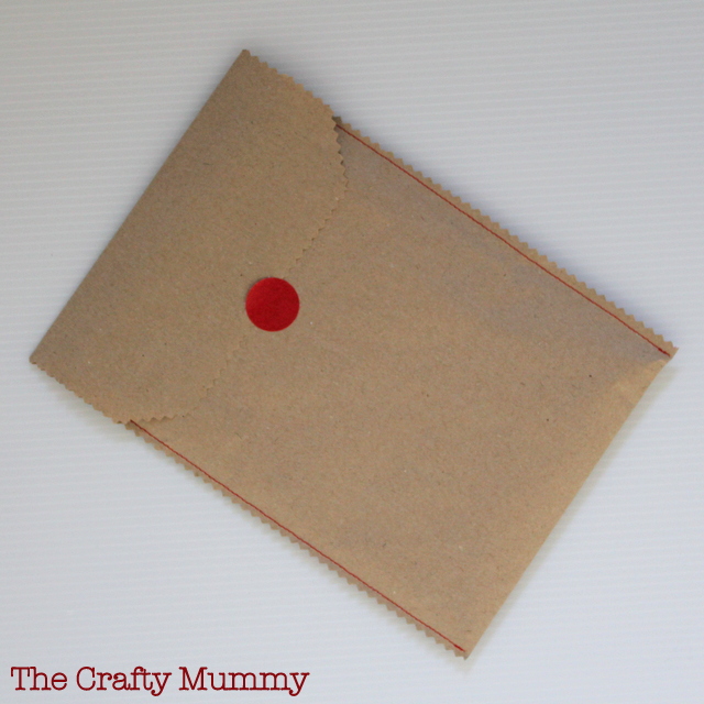 sew a brown paper envelope