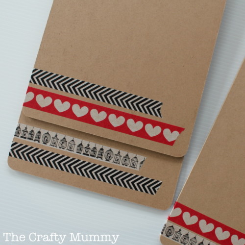 mini clipboards decorated with washi tape