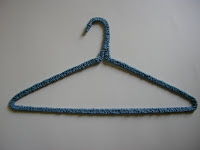crochet covered wire coat hanger