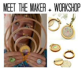 meet the maker mini embroidery hoop necklace