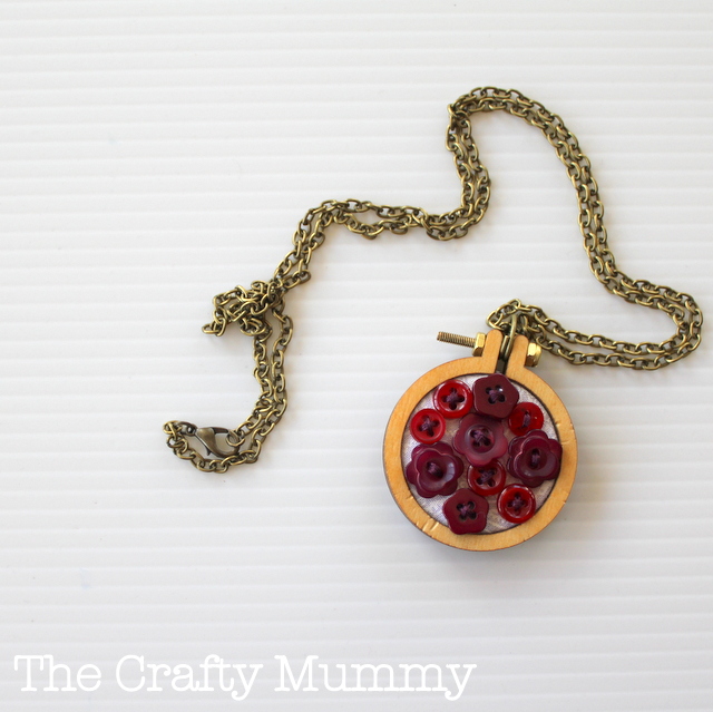 Mini Embroidery Hoop Necklace • The Crafty Mummy