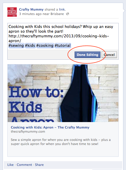 how to edit a facebook page post