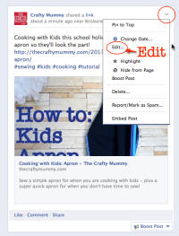 How to Edit a Facebook Page Post • The Crafty Mummy