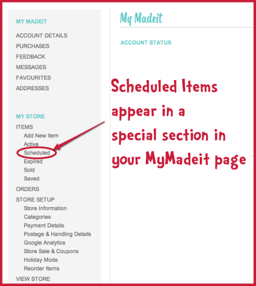 how to schedule madeit items