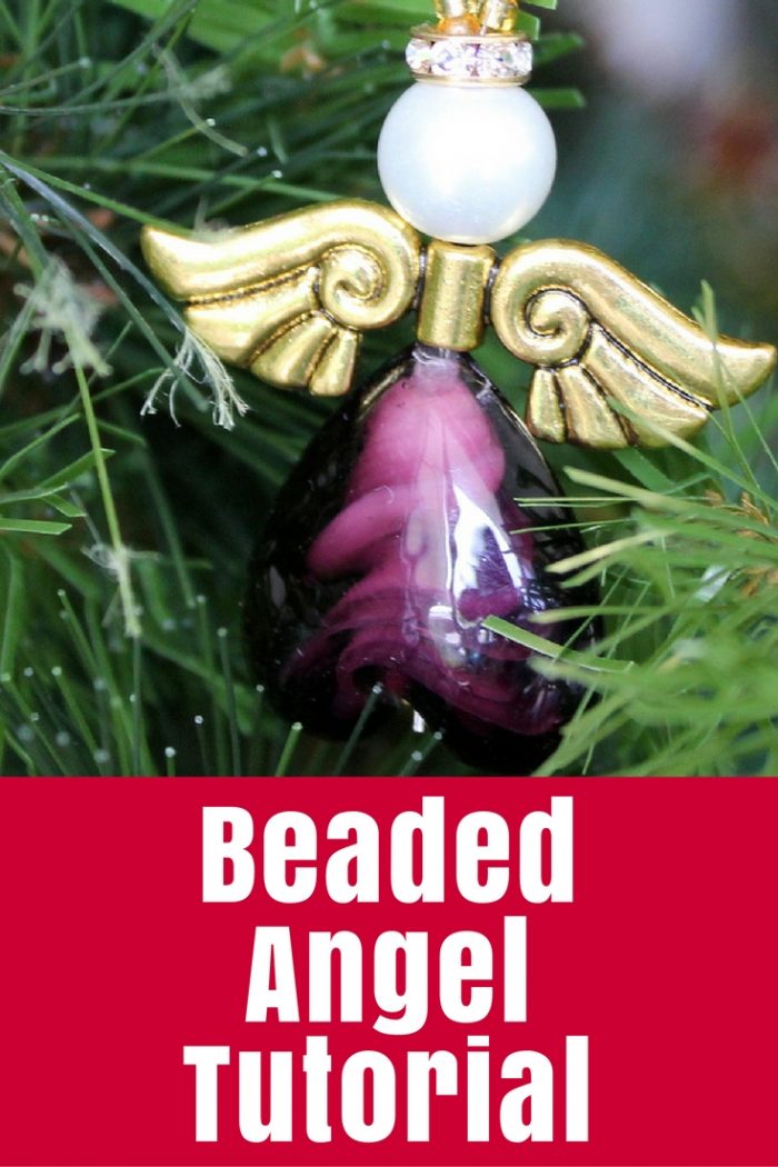 This beaded angel is a quick ornament or gift to make with only a handful of beads including a gorgeous glass heart bead.