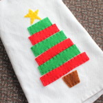 felt christmas tree tea towel