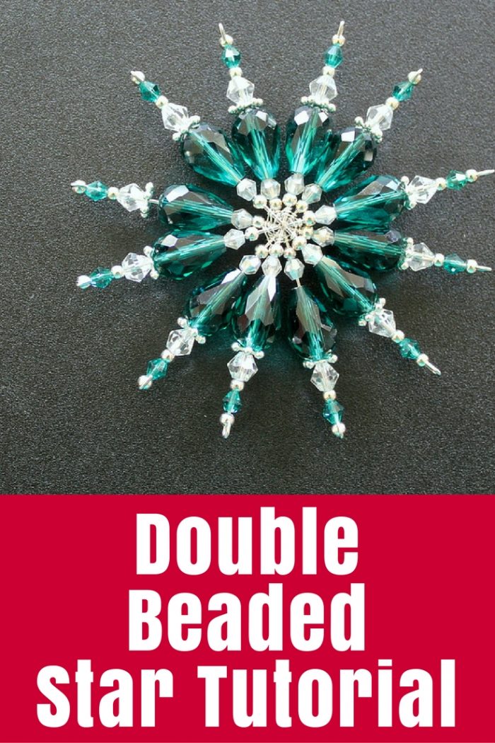 Tutorial to make these Double Beaded Stars - they look tricky but are really easy using crystal beads and wire forms. Beautiful for Christmas or make them as beaded snowflakes for Winter decorating.