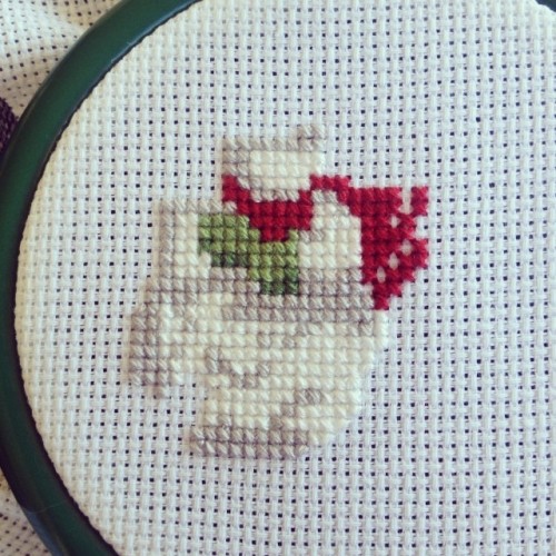 snowman cross stitch ornament