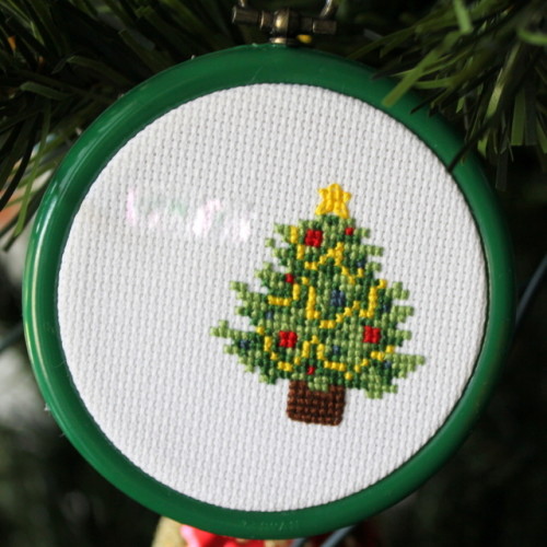 christmas ornament cross stitch tree