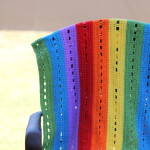 rainbow stripe crochet blanket