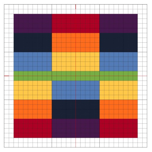 Cross Stitch Rainbow Block 3 Chart