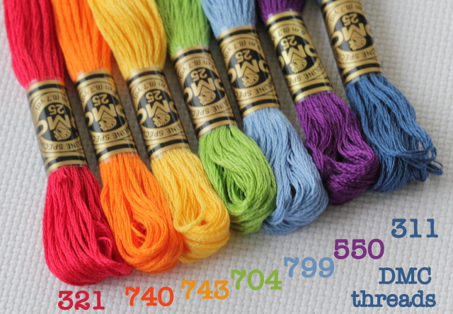 rainbow embroidery thread DMC