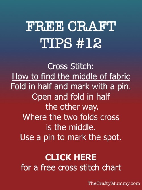 free craft tip 12 cross stitch