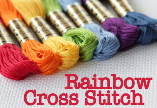 cross stitch rainbow colours 