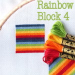 Rainbow Cross Stitch Block 4