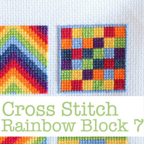 Cross Stitch Rainbow Block 7 Free Chart