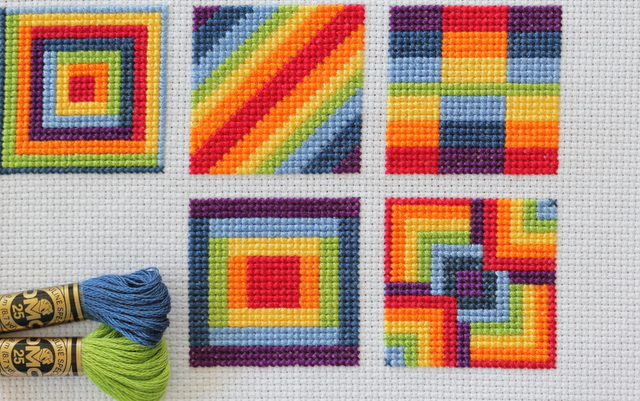Cross Stitch Rainbow Blocks-001