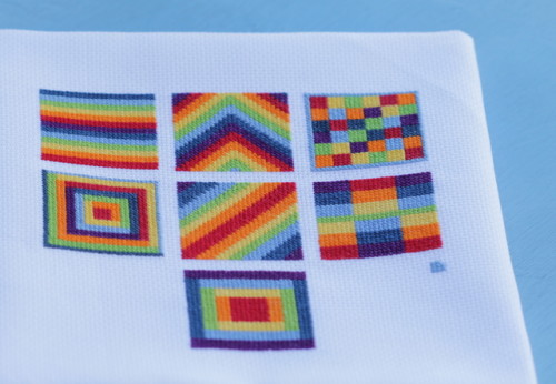 Cross Stitch Rainbow Blocks