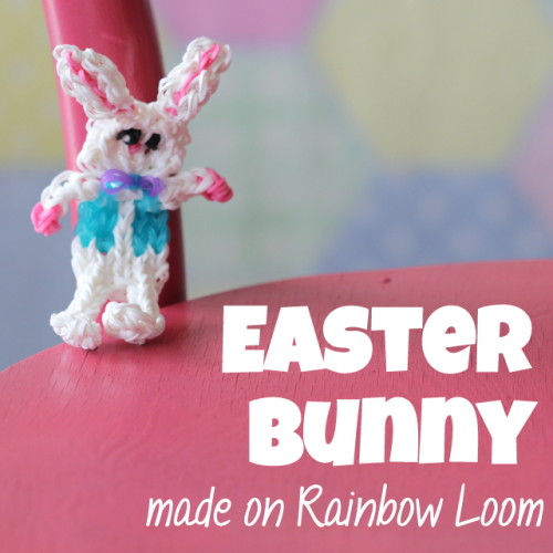 Easter Bunny made with Rainbow Loom