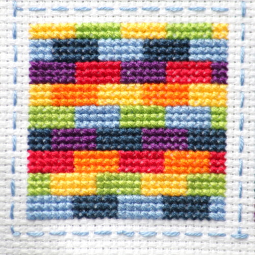 Rainbow Cross Stitch Block 9