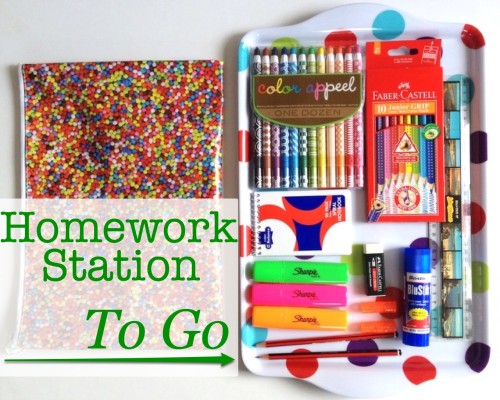 Homework Station To Go: Tired of the kids complaining about doing their homework in the car, we created the Homework Station To Go - fun and practical!