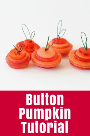 Make the cutest mini Button Pumpkin for your Halloween decorating. They'd be perfect for table decorations or party favors.