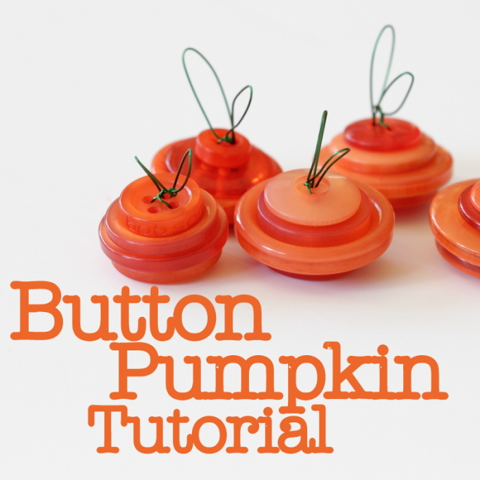Make the cutest mini Button Pumpkin for your Halloween decorating. They'd be perfect for table decorations or party favors.