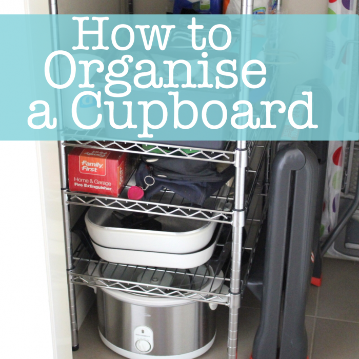 How to Cupboard Makeover - See how I organised our bigger-than-needed broom cupboard to be useful - finally! A simple set of shelves made all the difference.