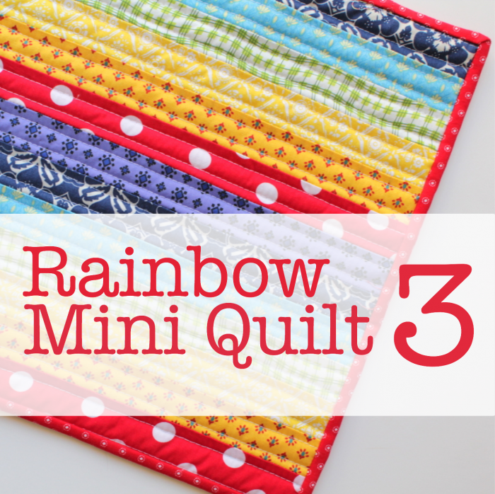 The Rainbow Mini Quilt 3 is a super simple stripy number that you can complete in an afternoon with this step-by-step tutorial.