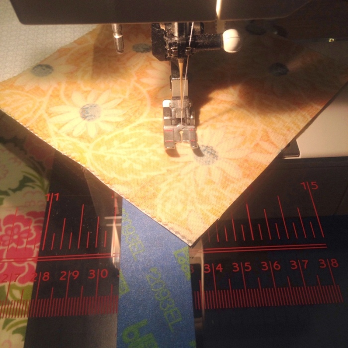 sew diagonal line without marking