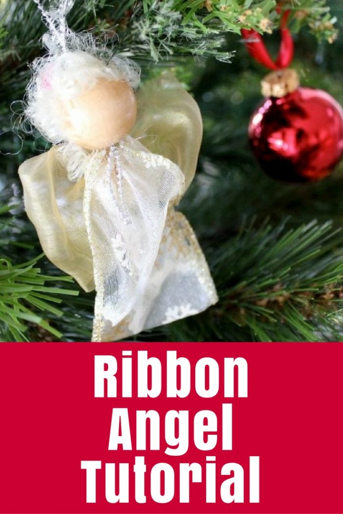 How to make an angel decoration from ribbon and a wooden bead with some embellishments.