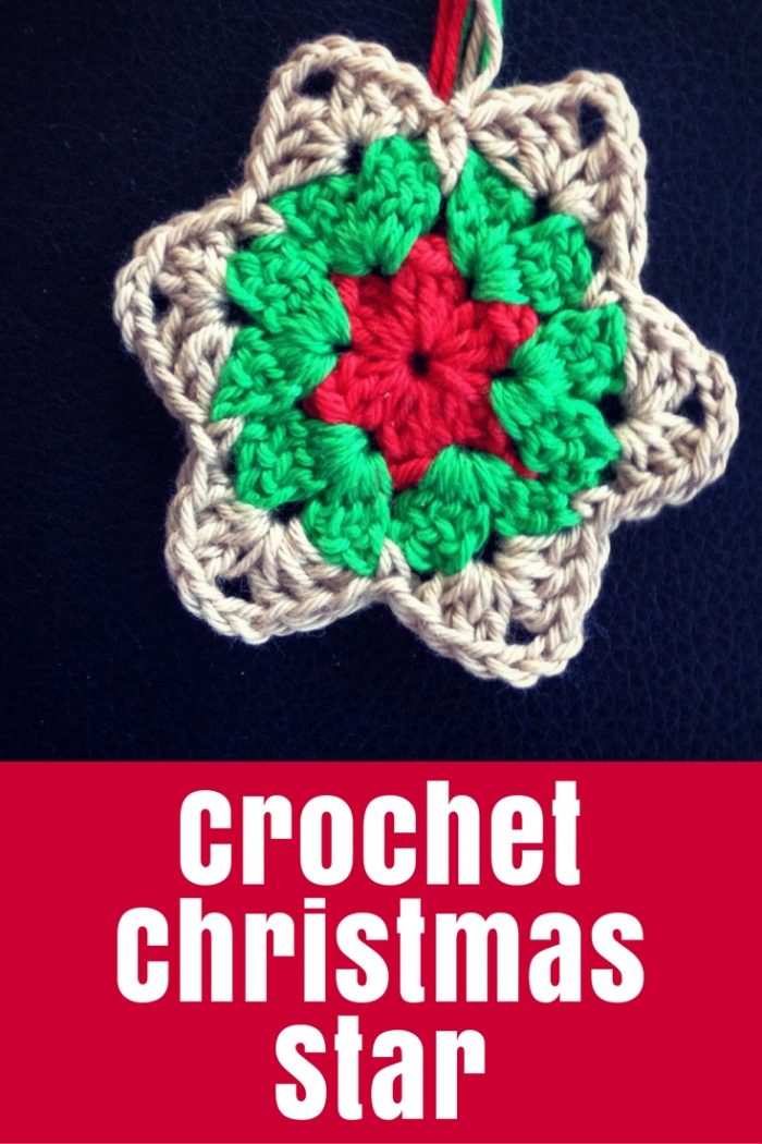 A quick crochet Christmas star while I played UpWords with the kids.