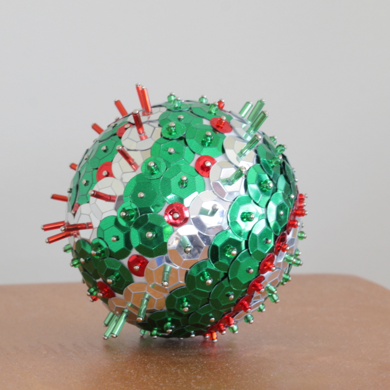 Sequined Christmas Ball Ornament
