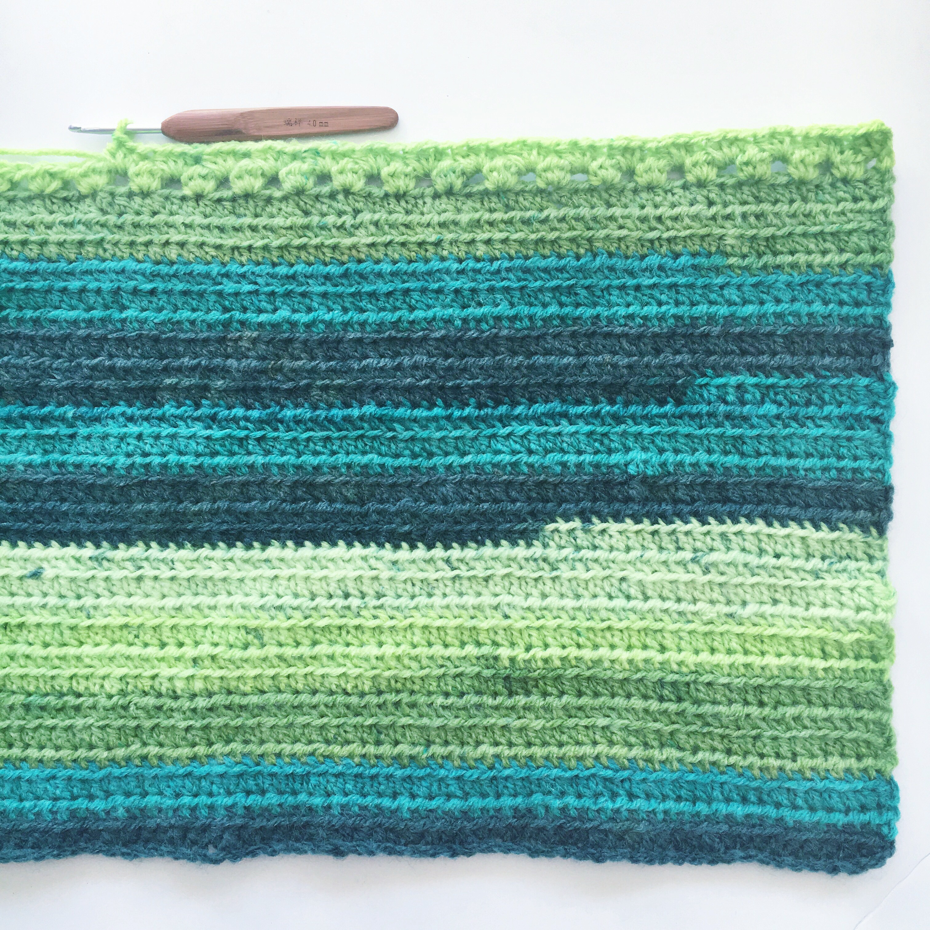 Shades of Green Crochet Blanket
