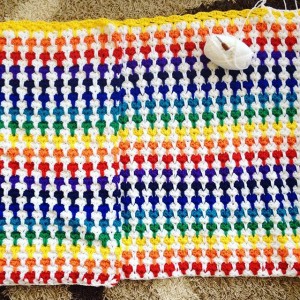 rainbow heart blanket