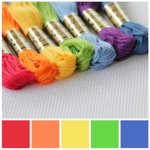 rainbow thread colour swatch
