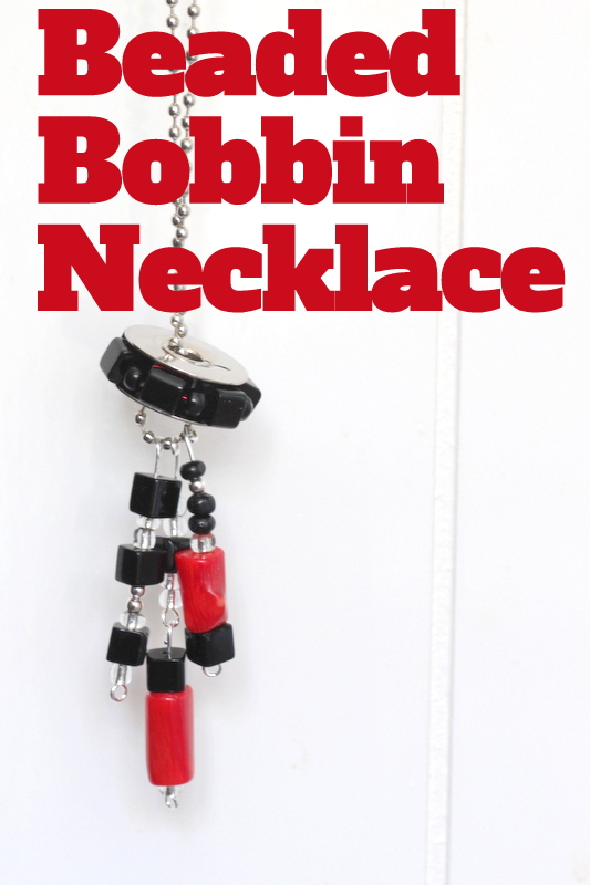 beaded bobbin necklace