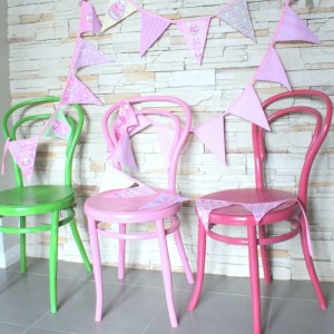 handmade bunting and chairs