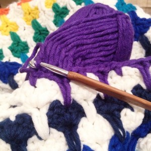 purple crochet heart