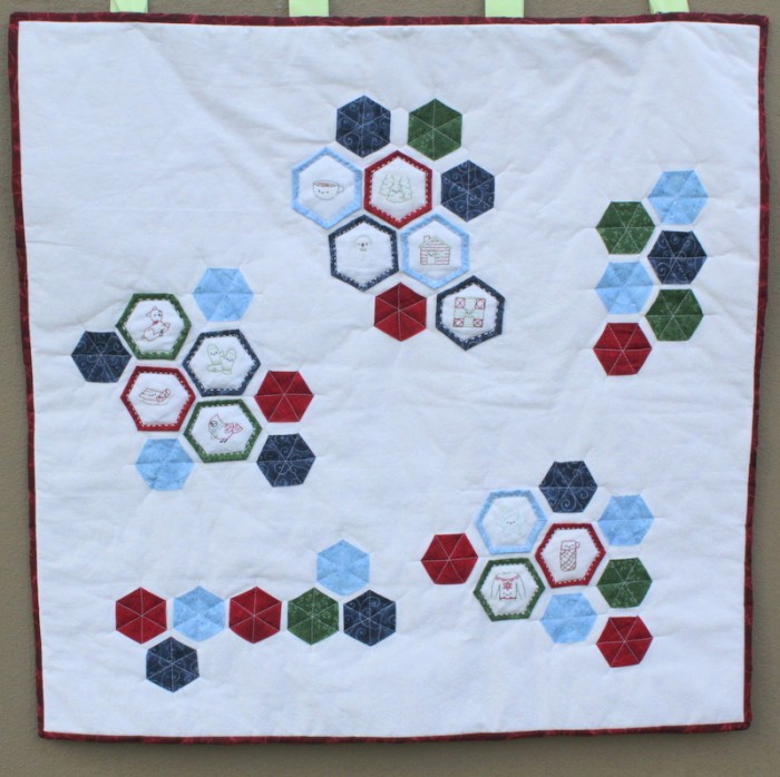 Winter Stitchery Hexagon Quilt