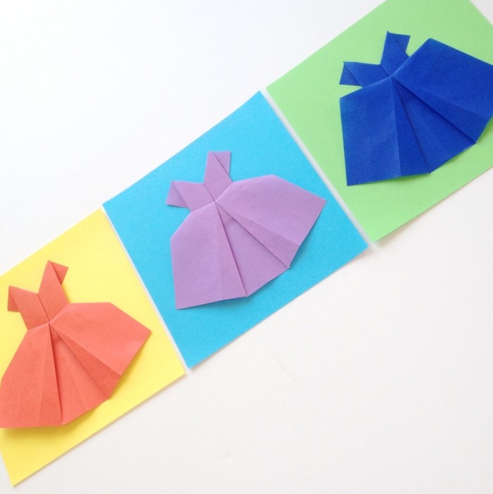 origami dresses rainbow