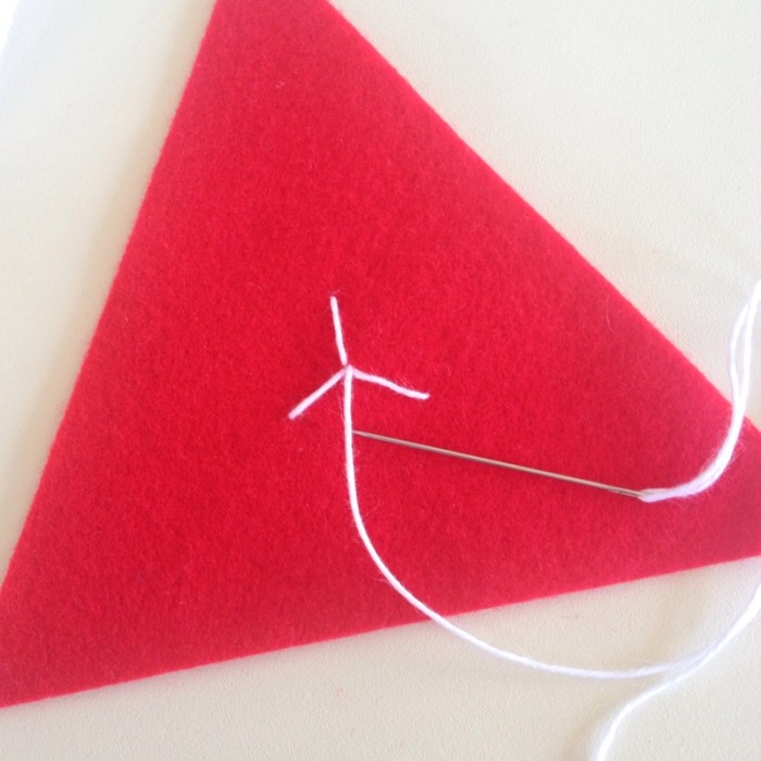 stitching triangle coasters 3