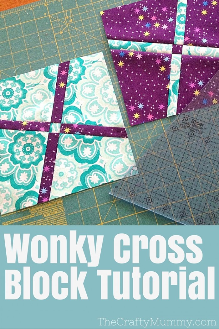 Wonky Cross Block Tutorial: See a brand new quilt block tutorial using the 10" Slicer from Crafty Gemini and Quilty Box: the Wonky Cross Block