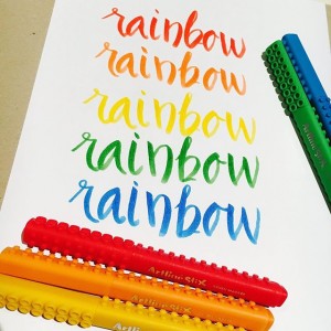 rainbow calligraphy