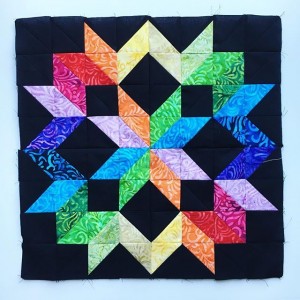 rainbow star mini quilt