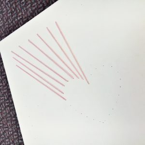 stitched canvas art negative heart